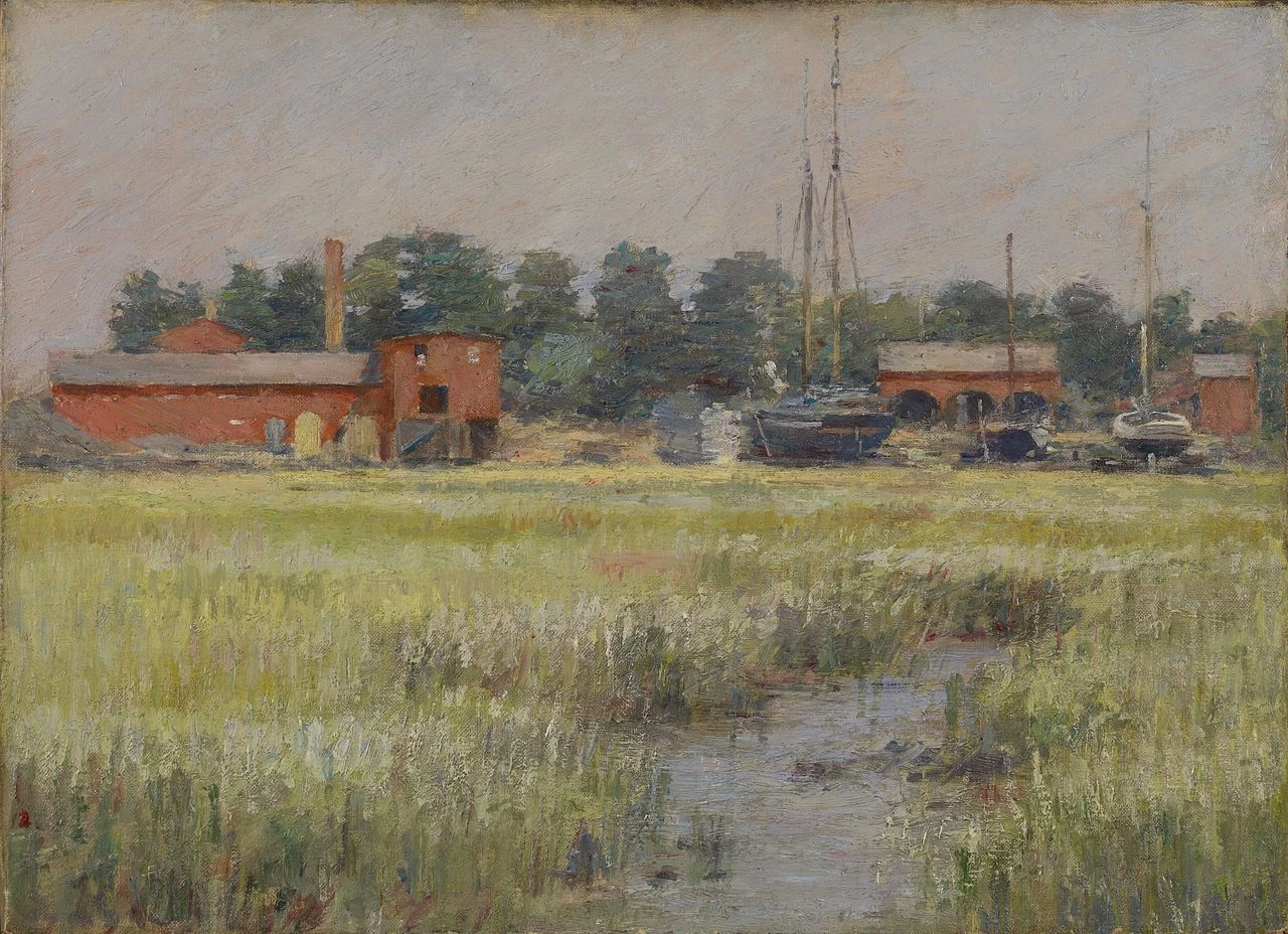 Il cantiere navale. Cos Cob, 1894 - Colby College Museum of Art, Waterville